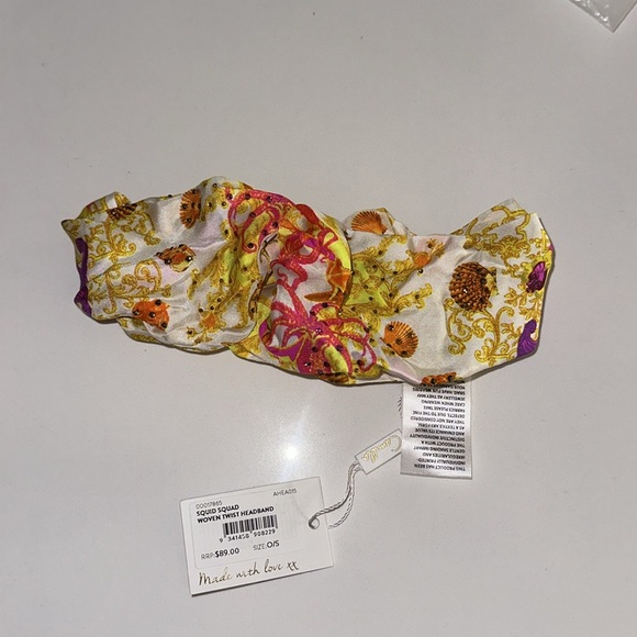 CAMILLA “Squid Squad” white silk shell sea motif woven twist boho headband - Picture 3 of 4